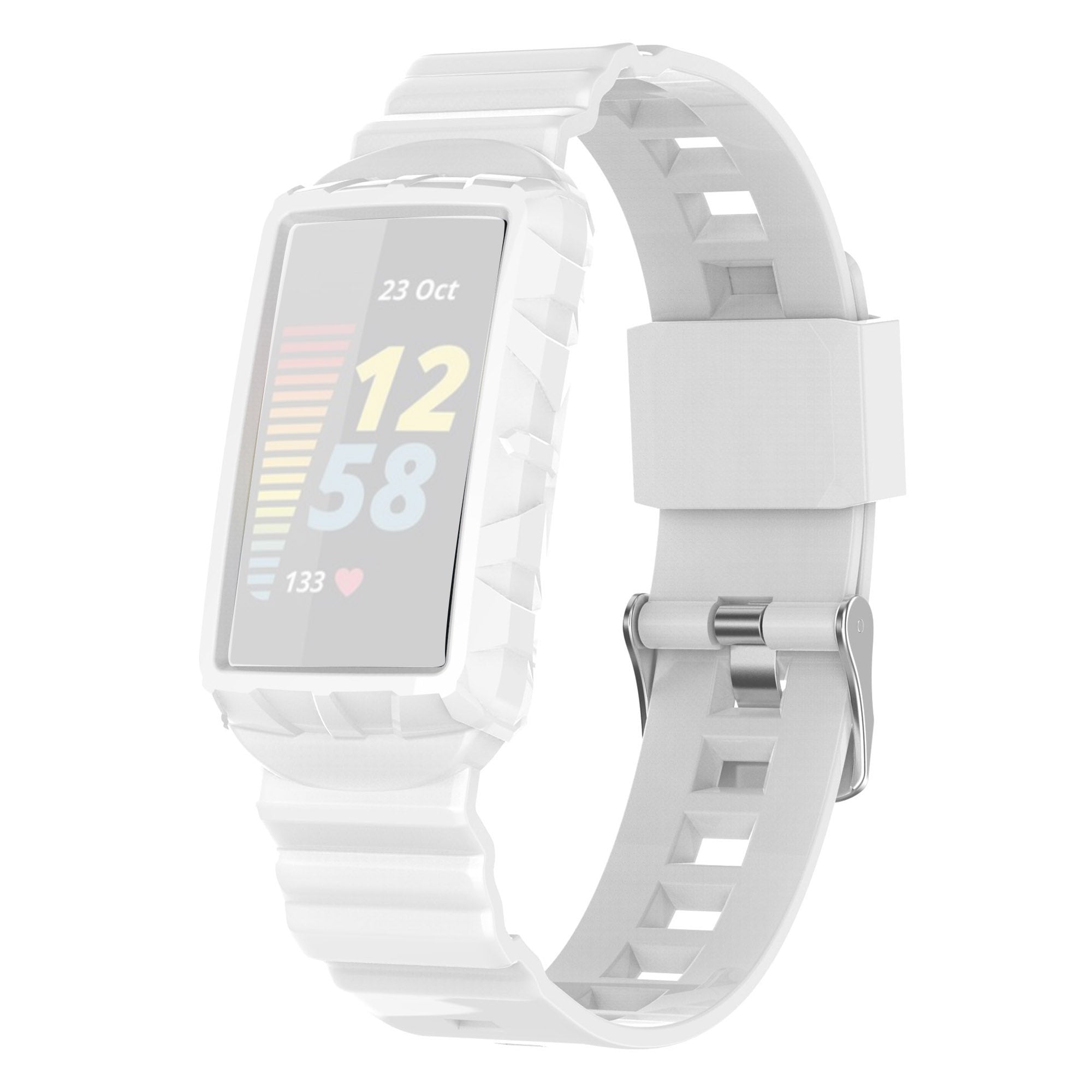 For Fitbit Charge 6 5 Silicone Watch Band Adjustable Wrist Strap with Anti-scratch Watch Case For Fitbit Charge 6 5 Silicone Watch Band Adjustable Wrist Strap with Anti-scratch Watch Case